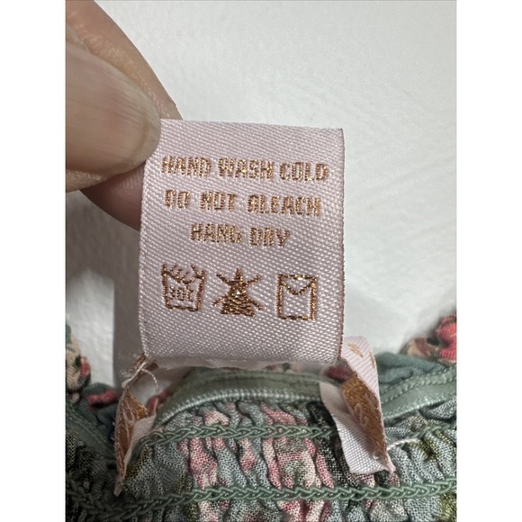 Emma's Express 100% Viscose Green Floral Long Dress With Smocked Bodice Easter - Picture 3 of 6